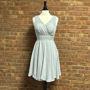 Loyeloy Women’s Gray Sleeveless Corset Back Chiffon Dress Sz Small